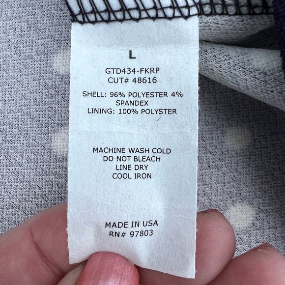 NWT Green Envelope Navy Blue Polka Dot Top size Large New with tag - Picture 9 of 9